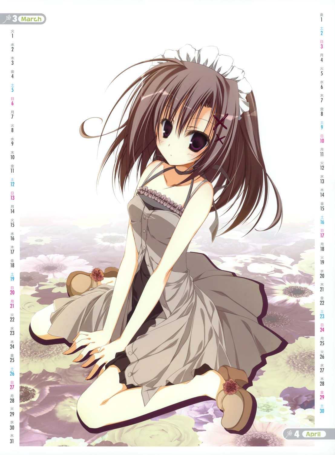 calendar, dress, ebiten, inugami_kira, todayama_izumiko