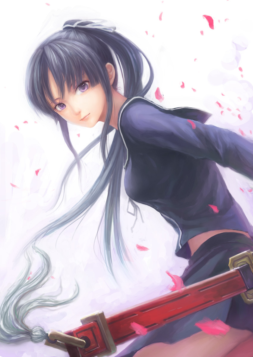 ga-rei_zero, isayama_yomi, seifuku, sword, zhenlin