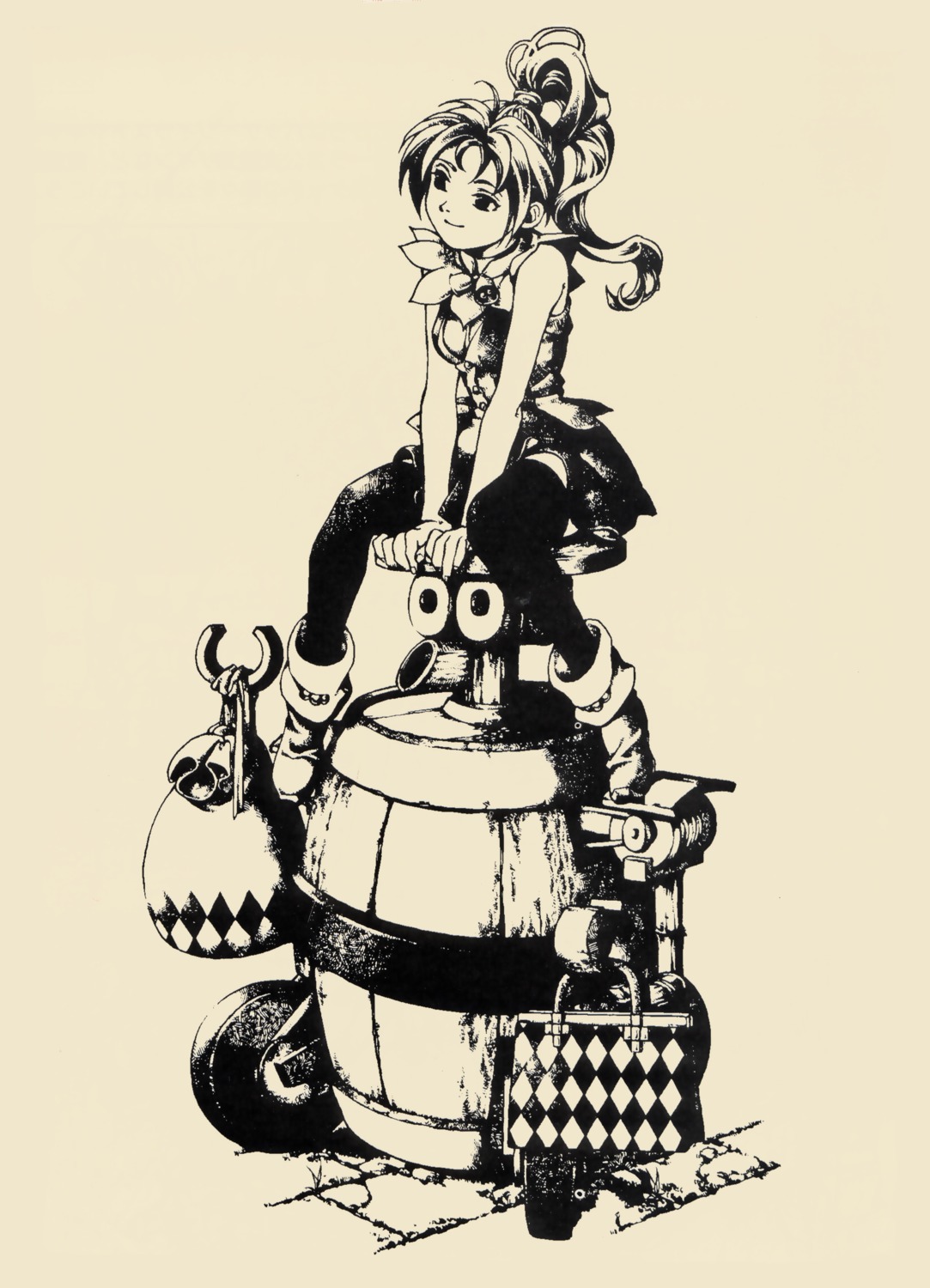 gadget_(suikoden), ishikawa_fumi, meg_(suikoden), monochrome, suikoden, suikoden_ii, thighhighs