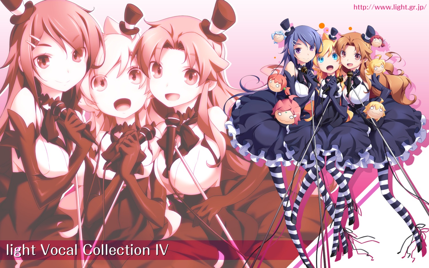 akinoko, cleavage, dress, kamisama_no_ringo, light, lolita_fashion, magara_arimi, pantyhose
