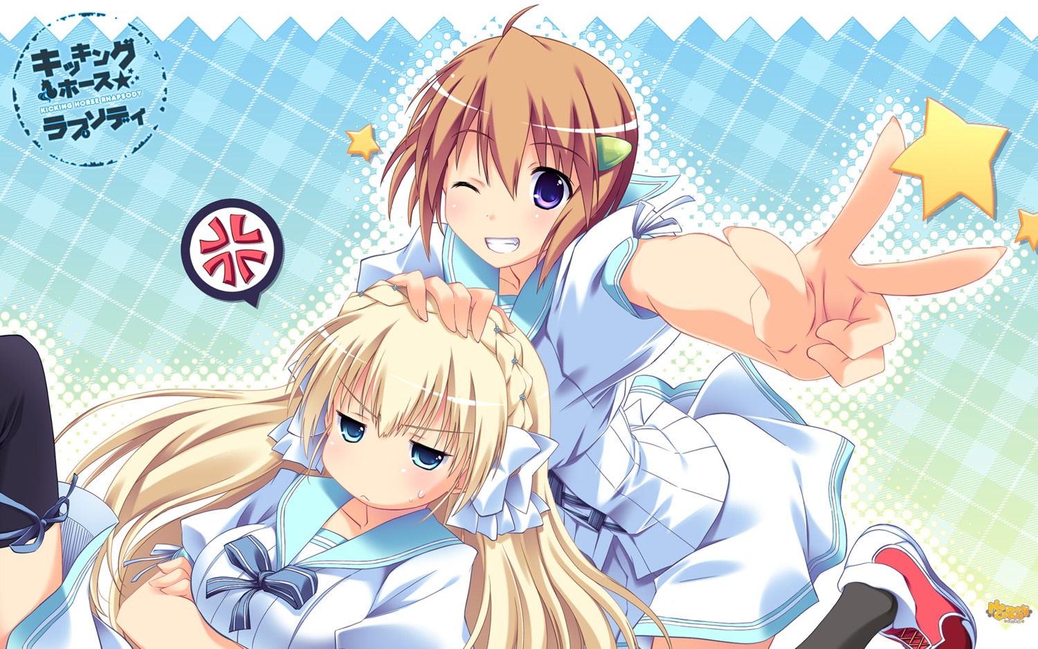 alcot_honeycomb, kicking_horse_rhapsody, orina_nobara, seifuku, tamahiyo, thighhighs, tsuji_shino, wallpaper