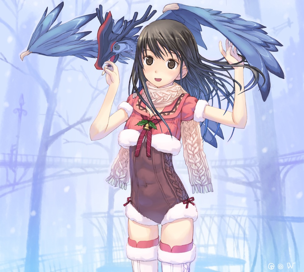 christmas, thighhighs, tougetsu_gou