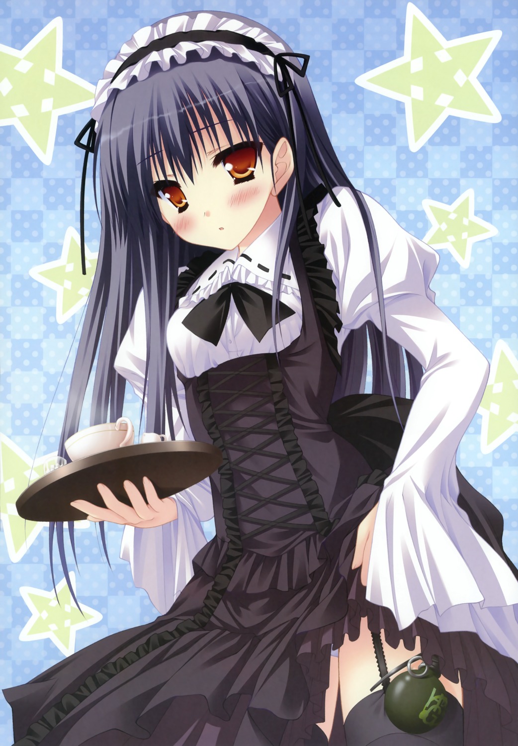 fixed, hello_good-bye, lolita_fashion, lump_of_sugar, maid, moekibara_fumitake, pantsu, rindou_natsume, stockings, thighhighs