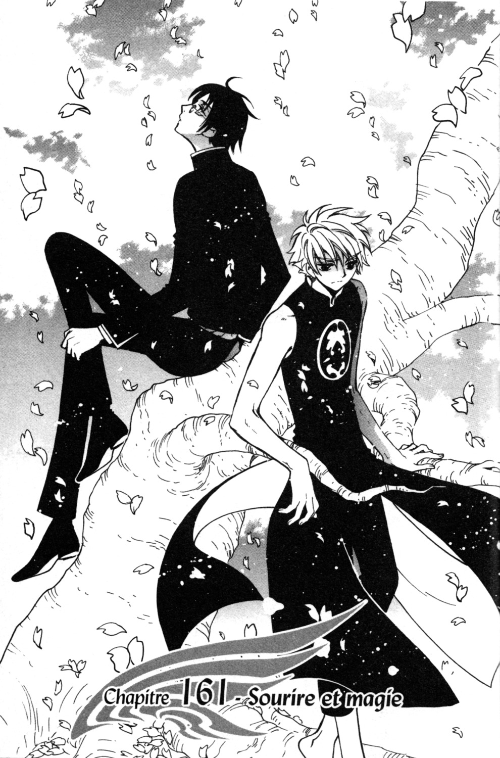 clamp, li_syaoran, male, megane, monochrome, tsubasa_reservoir_chronicle, watanuki_kimihiro, xxxholic