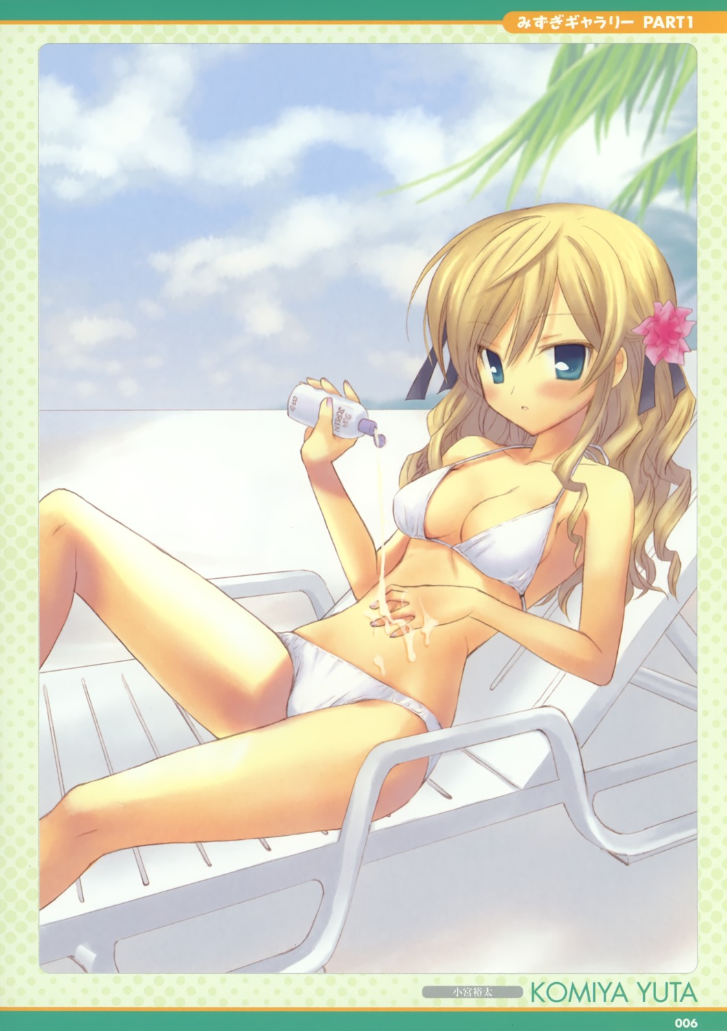 bikini, cleavage, cream, komiya_yuuta, swimsuits