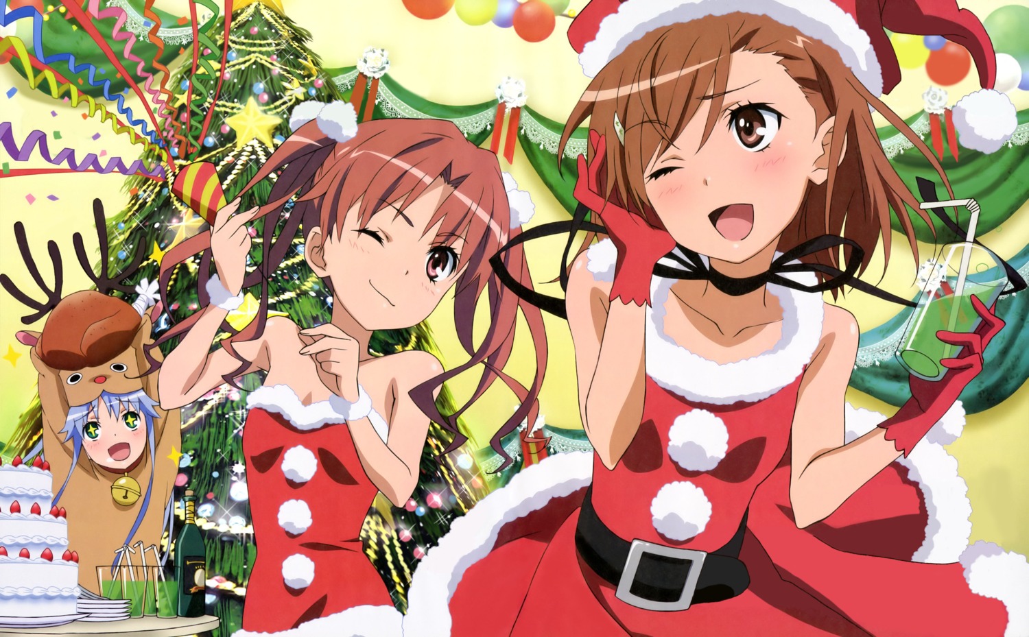 christmas, detexted, index, kobayashi_emiko, misaka_mikoto, shirai_kuroko, toaru_kagaku_no_railgun, toaru_majutsu_no_index