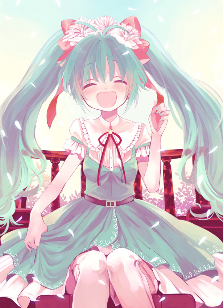 amazawa_koma, dress, hatsune_miku, lolita_fashion, thighhighs, vocaloid