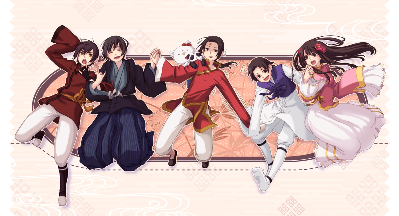 china, hetalia_axis_powers, hong_kong, japan, korea, taiwan, yuuta_(artist)