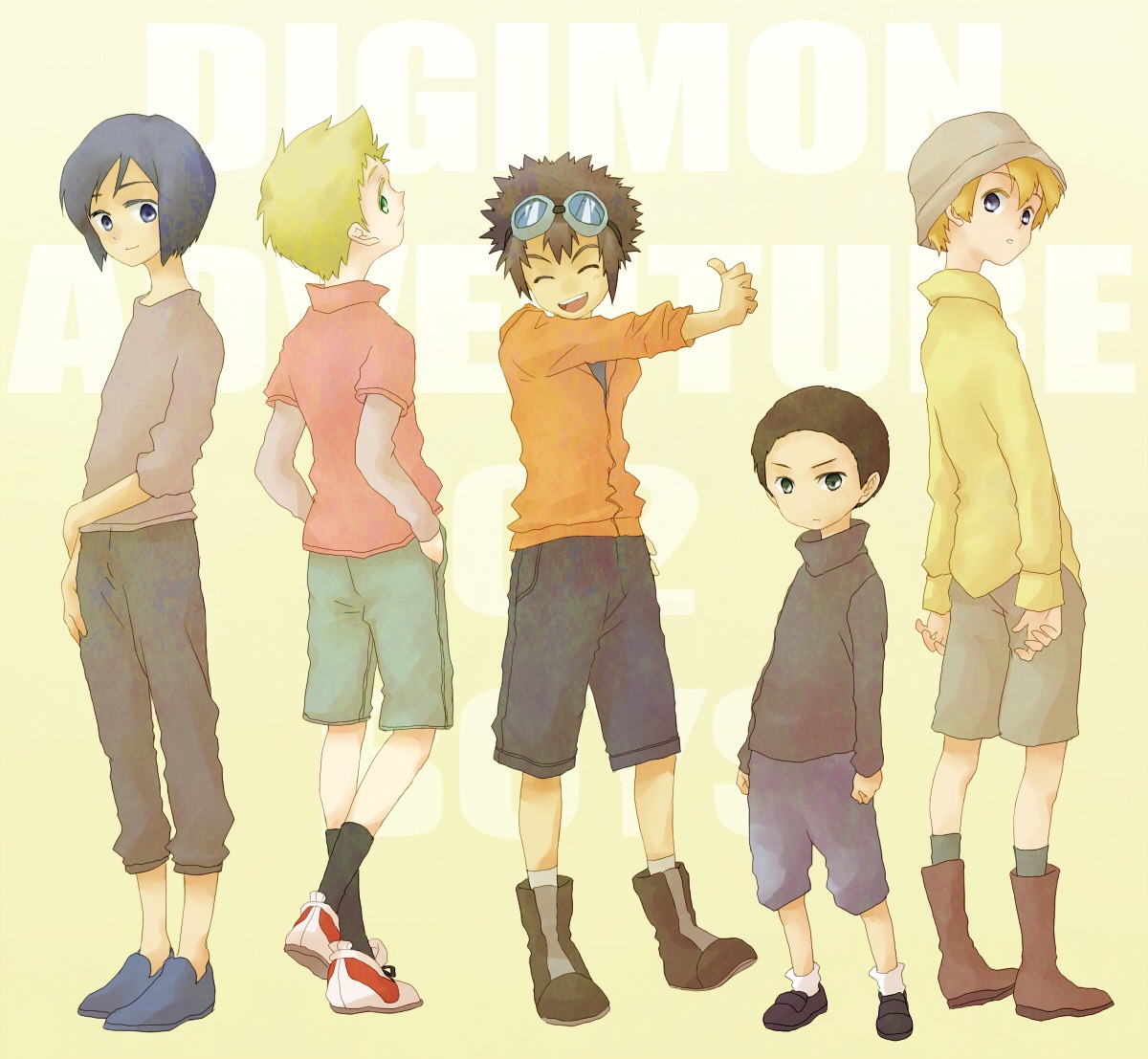 digimon, digimon_adventure_02, hida_iori, ichijoji_ken, male, motomiya_daisuke, takaishi_takeru, uoresu