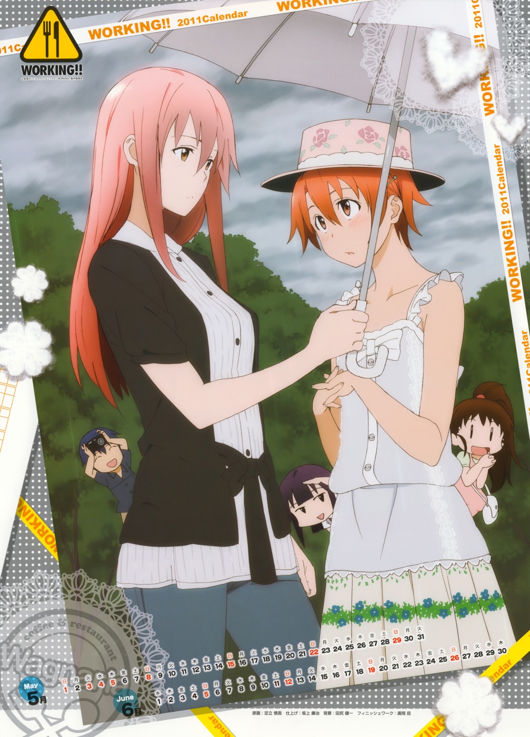 adachi_shingo, calendar, chibi, crossdress, inami_mahiru, souma_hiroomi, takanashi_souta, taneshima_poplar