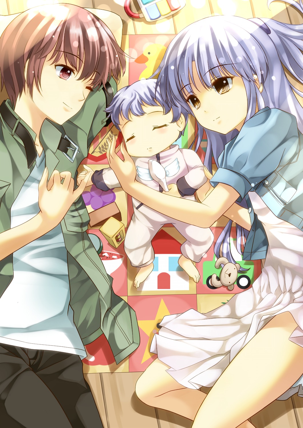 angel_beats!, onaka_sukisuki, otonashi_yuzuru, tachibana_kanade