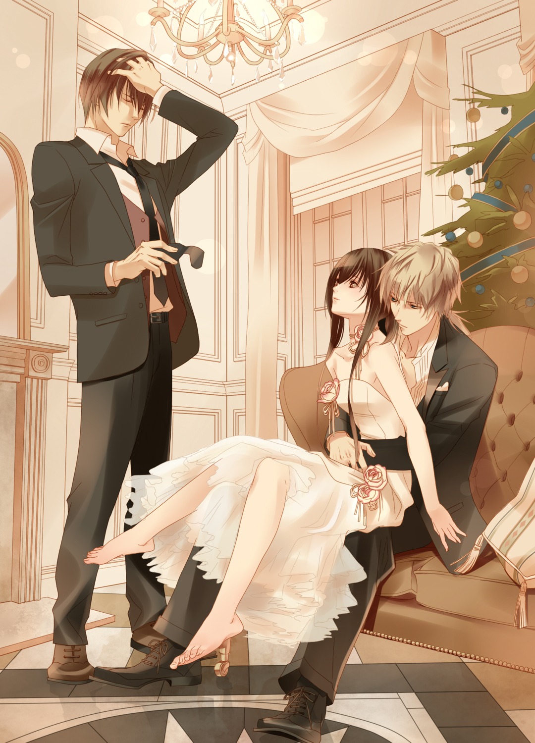dress, feet, fuuchouin_kazuki, get_backers, kakei_juubei, male, papillon10, see_through, trap, uryuu_toshiki