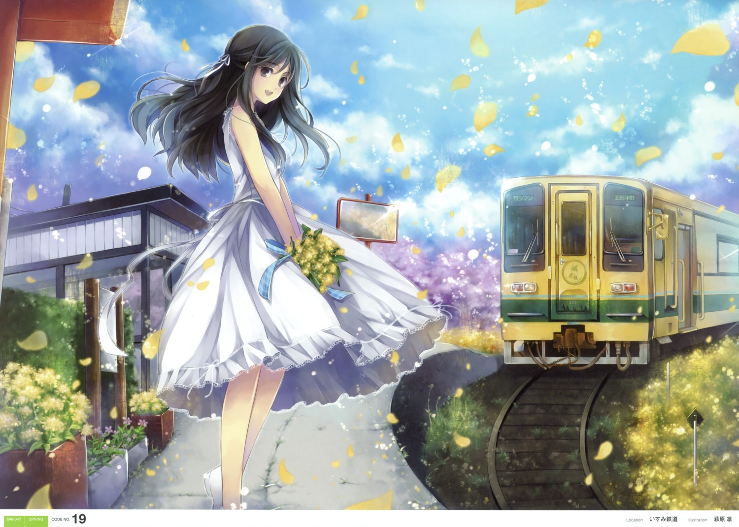 dress, fixed, hagiwara_rin, landscape, summer_dress