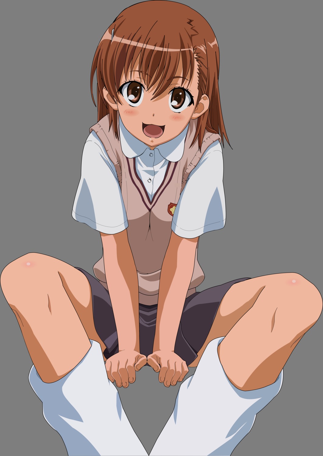 misaka_mikoto, seifuku, toaru_kagaku_no_railgun, toaru_majutsu_no_index, transparent_png, vector_trace, yanagi_shinsuke