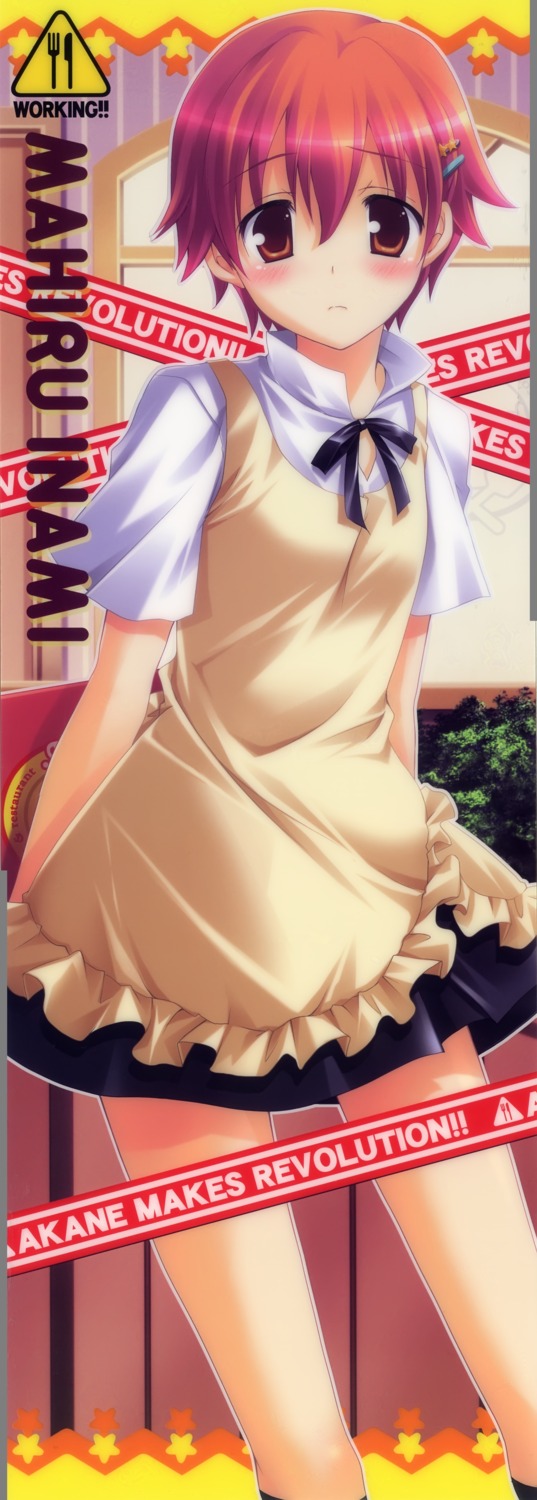 akane_makes_revolution, ikegami_akane, inami_mahiru, scanning_artifacts, scanning_dust, stick_poster, waitress, working!!