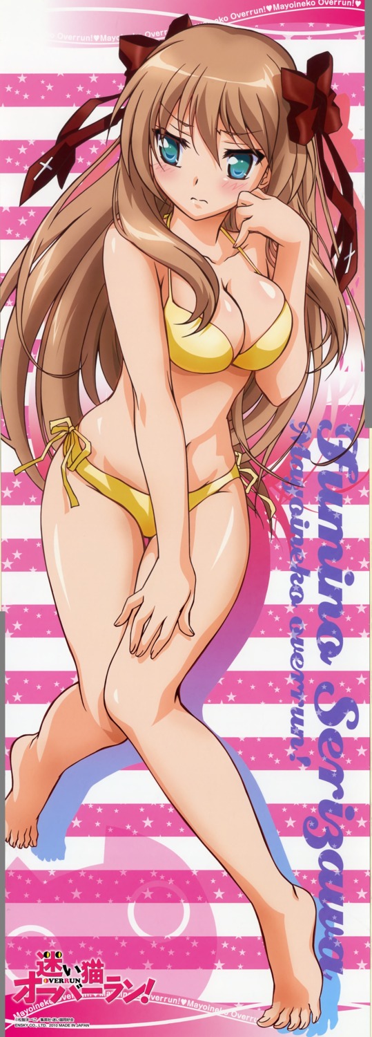 bikini, cleavage, mayoi_neko_overrun, serizawa_fumino, stick_poster, swimsuits