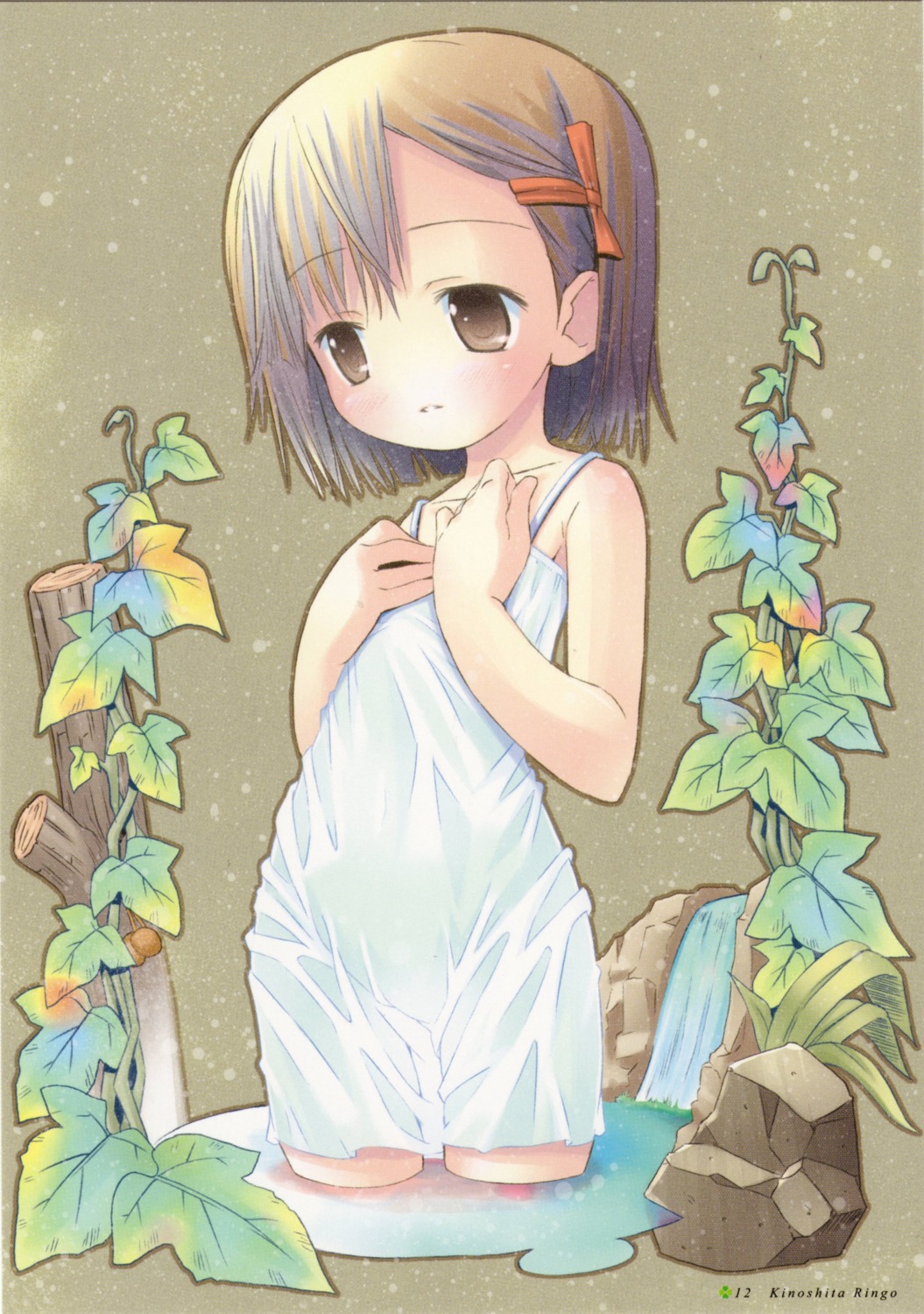 breast_hold, dress, kinoshita_ringo, otogi_juushi_akazukin, pop, summer_dress, wet_clothes