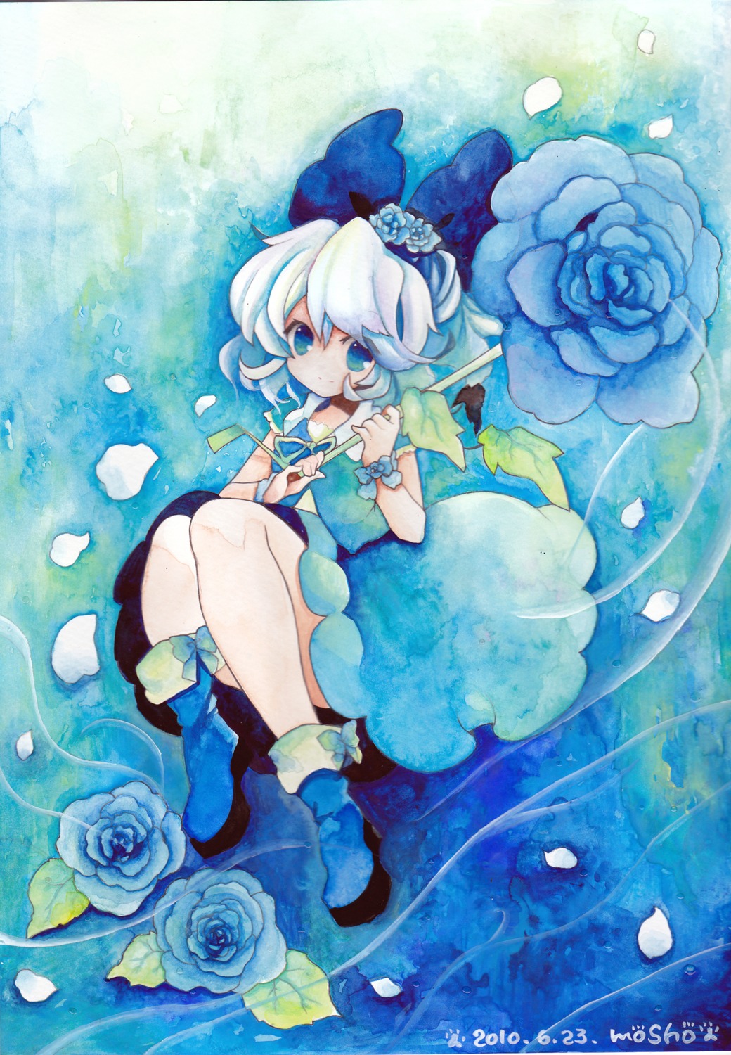binding_discoloration, cirno, dress, mosho, touhou