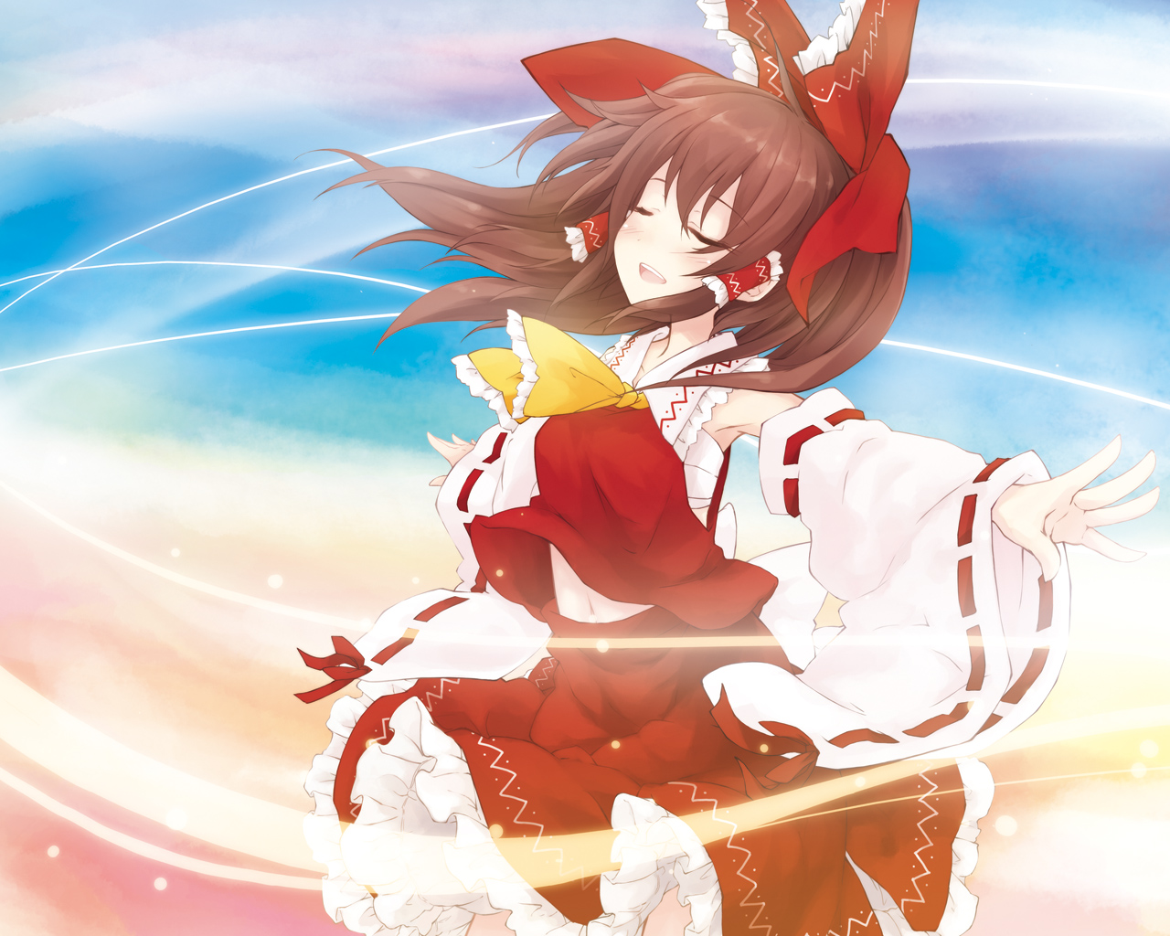 hakurei_reimu, touhou, wallpaper, yukitaro