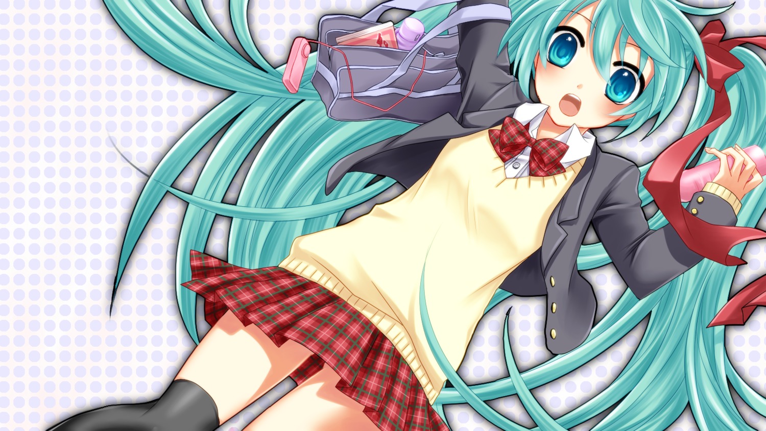 hatsune_miku, seifuku, thighhighs, vocaloid, wallpaper, yayoi