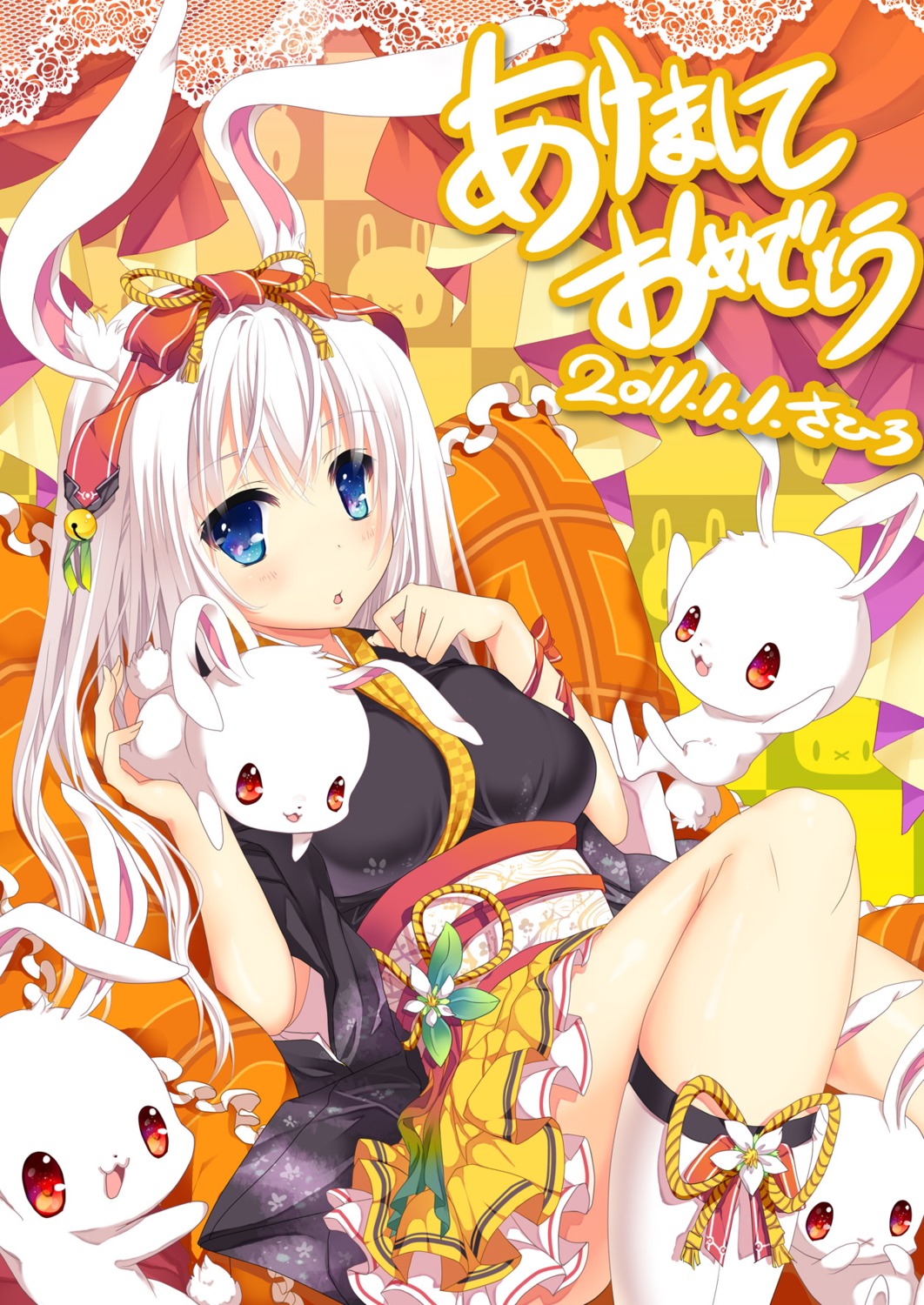 animal_ears, bunny_ears, japanese_clothes, yukiuta_sahiro