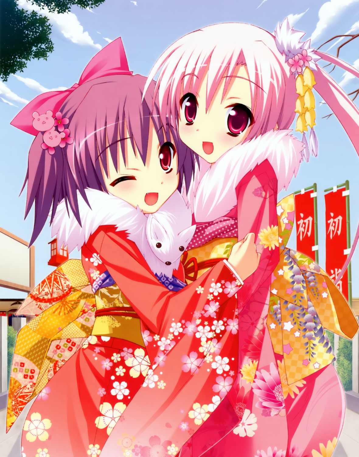 kannagi_rei, kimono, macaron, scanning_resolution, twinkle_crusaders, twinkle_crusaders_gogo!, yuugiri_nanaka