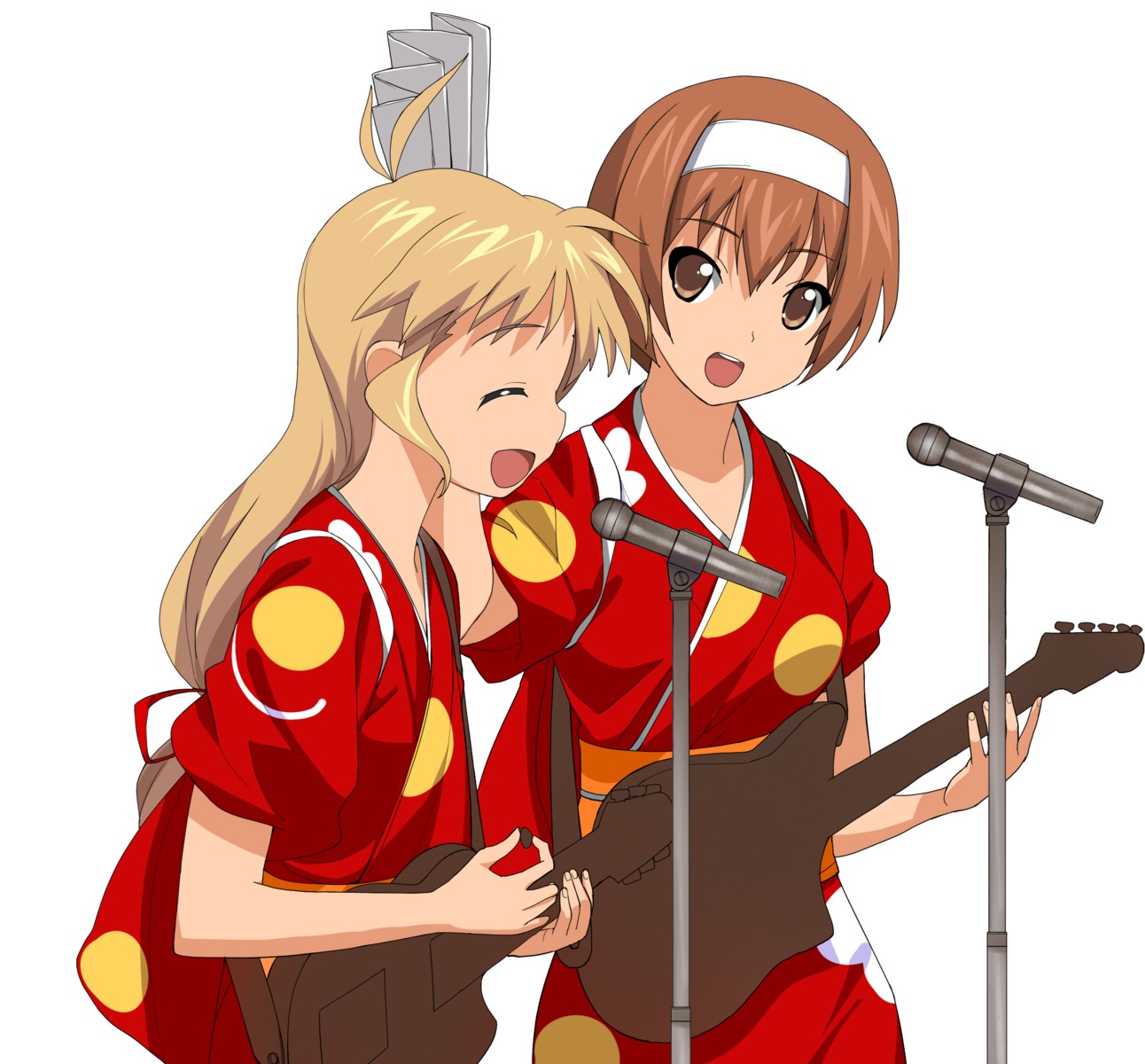 a1, initial-g, k-on!, kashiwagi_azusa, kashiwagi_hatsune, kizuato, parody, yukata