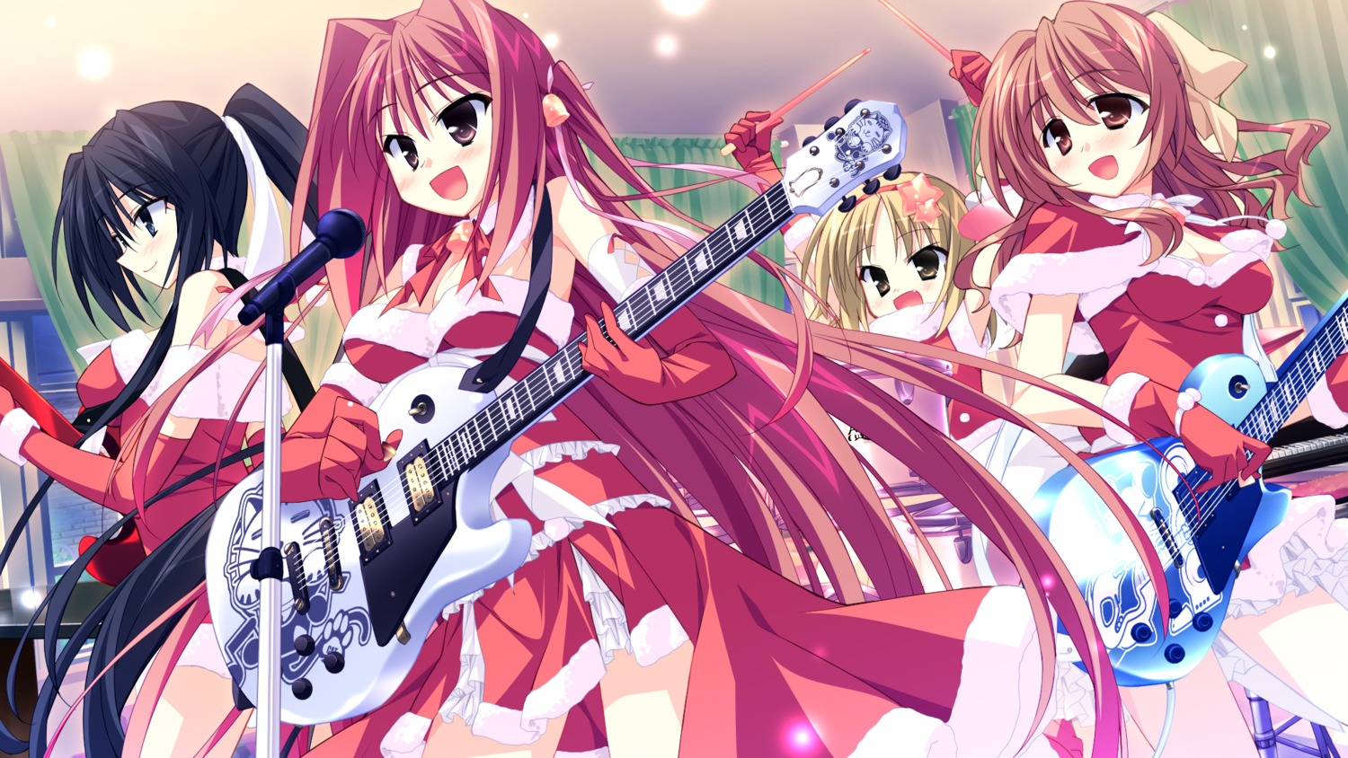 christmas, game_cg, guitar, hinata_mutsuki, izumi_kyouka, kouda_hazumi, matsuoka_kanade, natsume_otona