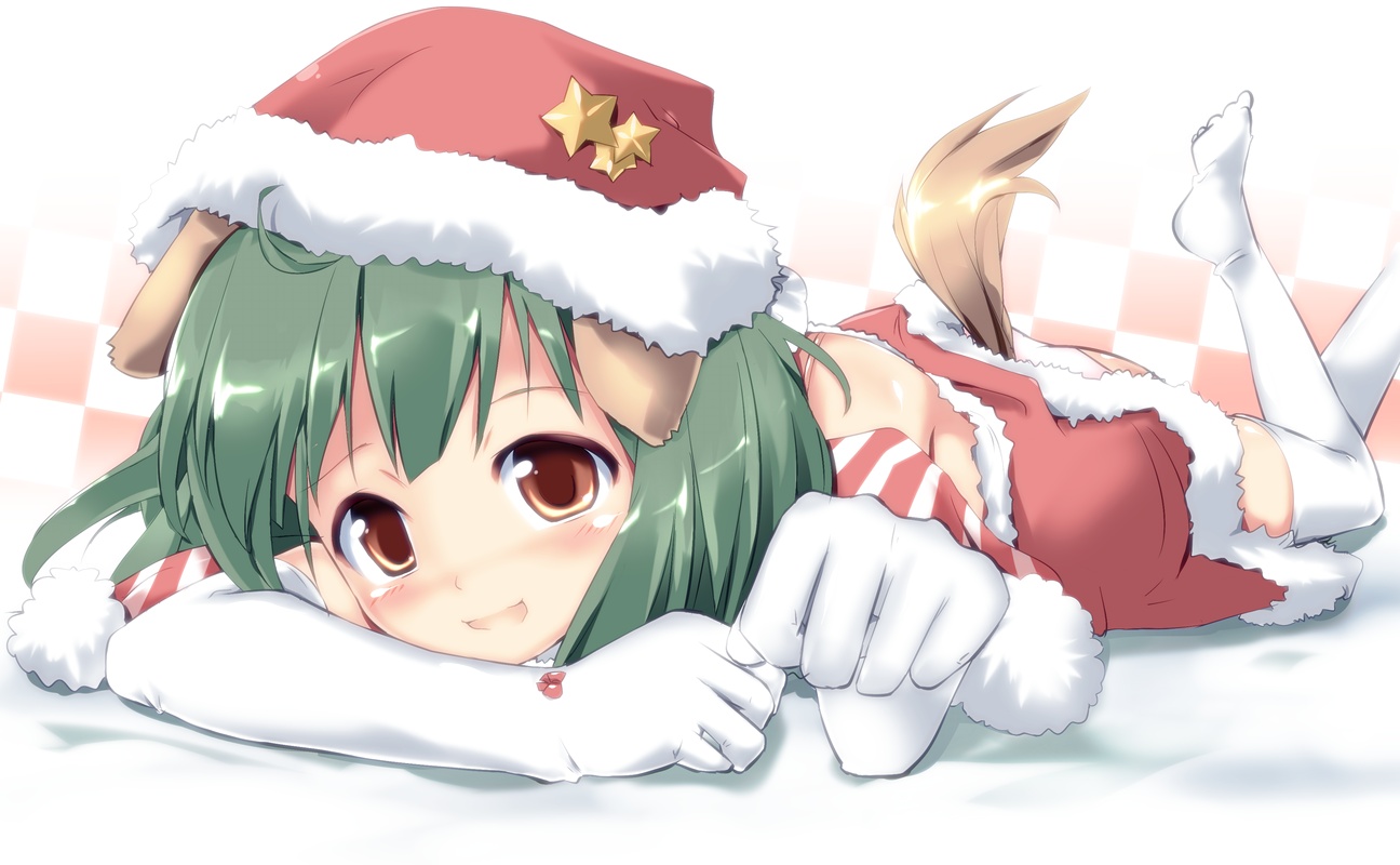 animal_ears, christmas, inumimi, macross, macross_frontier, naka_(cheeseyeast), pantsu, ranka_lee