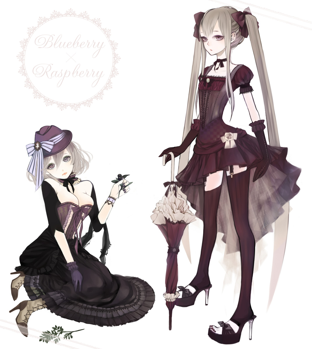 cleavage, lolita_fashion, shikishima_(eiri), stockings, thighhighs