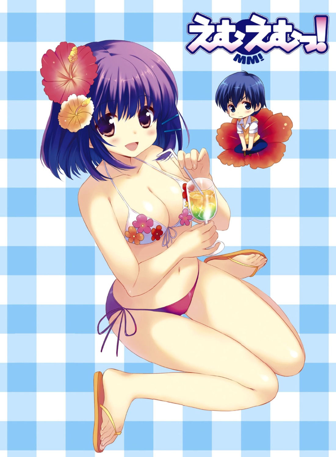 bikini, chibi, cleavage, mm!, qp:flapper, sado_tarou, swimsuits, yuuno_arashiko