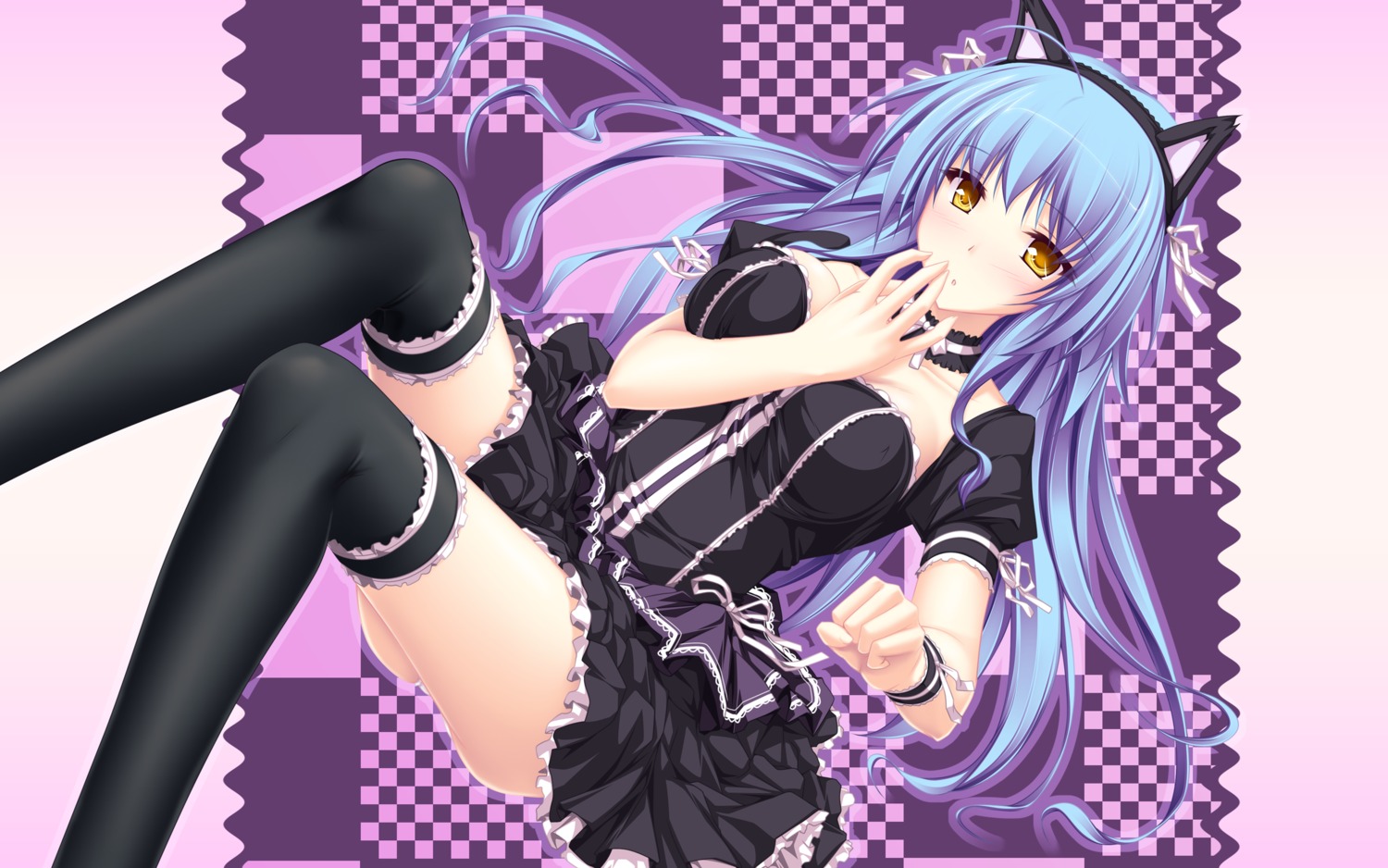 animal_ears, gothic_lolita, hiiragi_tsukino, lolita_fashion, nekomimi, pantsu, suzukaze_no_melt, tenmaso, thighhighs, wallpaper, whirlpool
