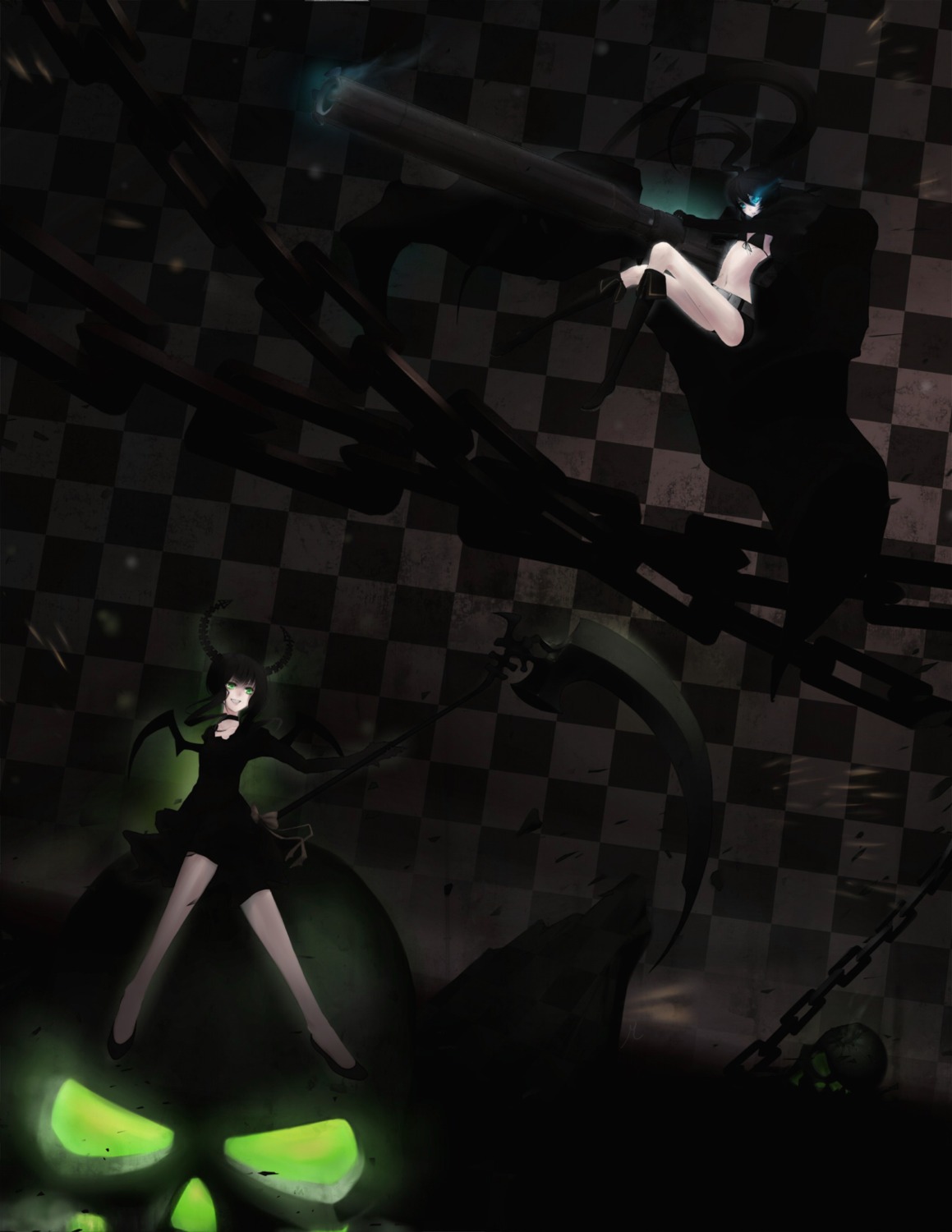 black_rock_shooter, black_rock_shooter_(character), dead_master, minevi, vocaloid