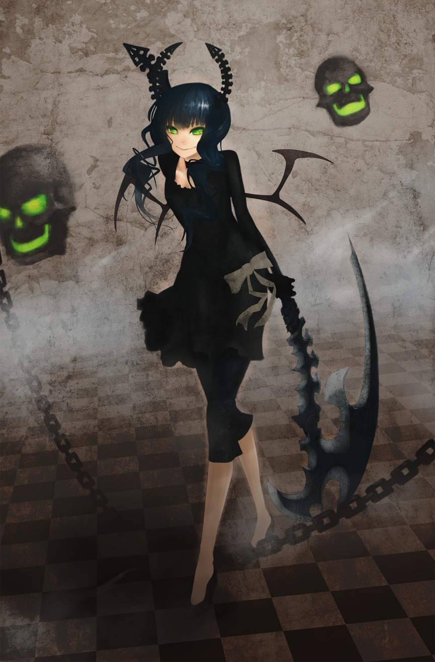 black_rock_shooter, dead_master, horns, minevi, vocaloid