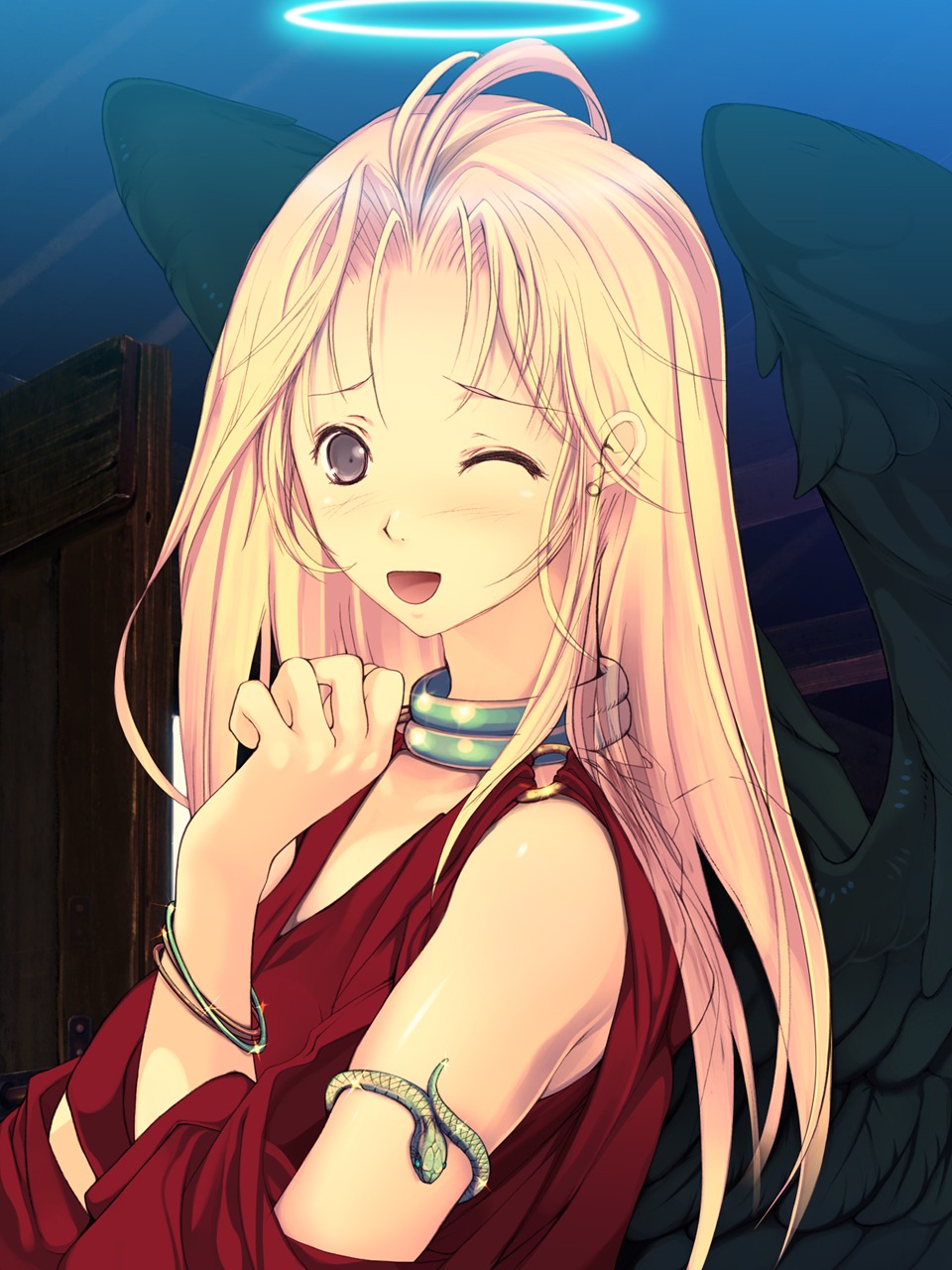 angel, dress, shijimi, wings