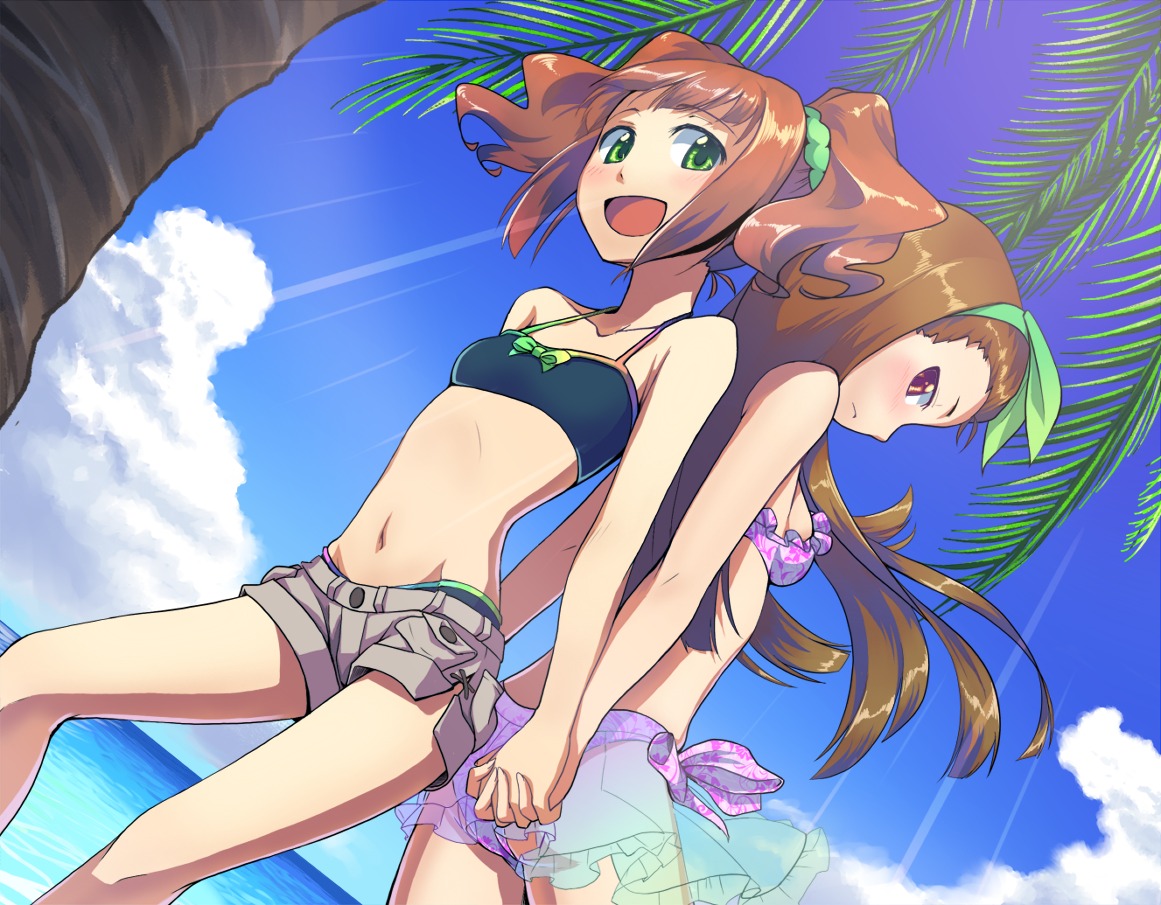 bikini, maru_(sara_duke), minase_iori, swimsuits, takatsuki_yayoi, the_idolm@ster