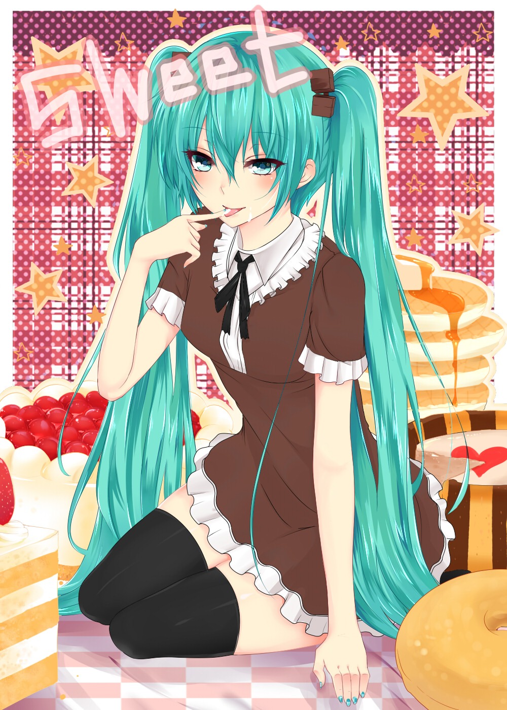 dress, hatsune_miku, nuko_(mikupantu), thighhighs, vocaloid