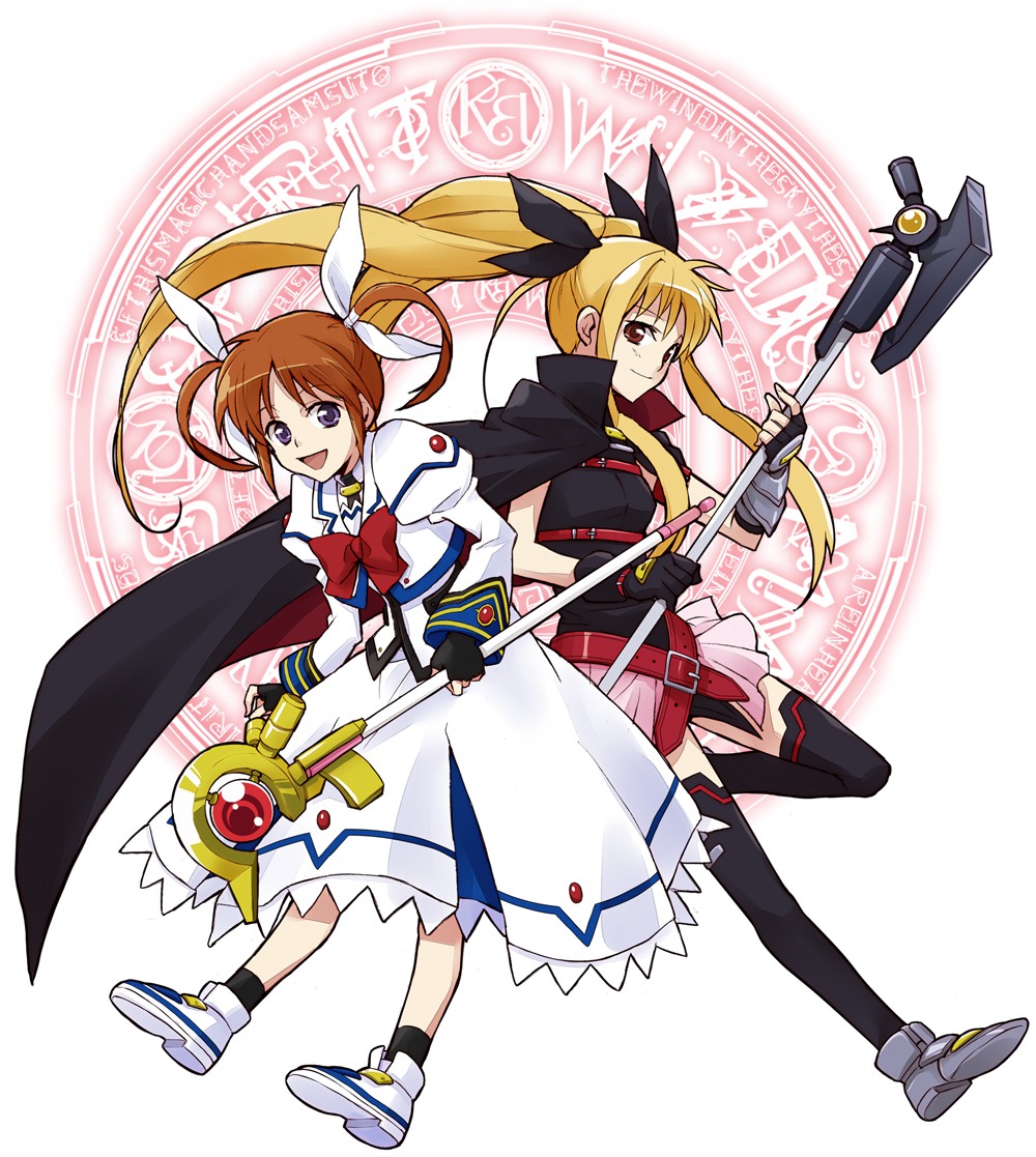 dorei_k, fate_testarossa, mahou_shoujo_lyrical_nanoha, mahou_shoujo_lyrical_nanoha_a's, takamachi_nanoha, thighhighs