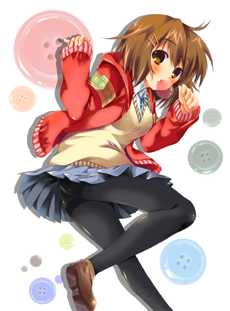 hirasawa_yui, k-on!, pantyhose, seifuku, yuunagi_seshina