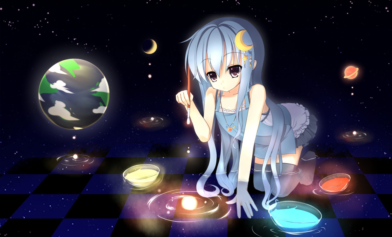 dress, oekaki_musume, tatapopo, thighhighs