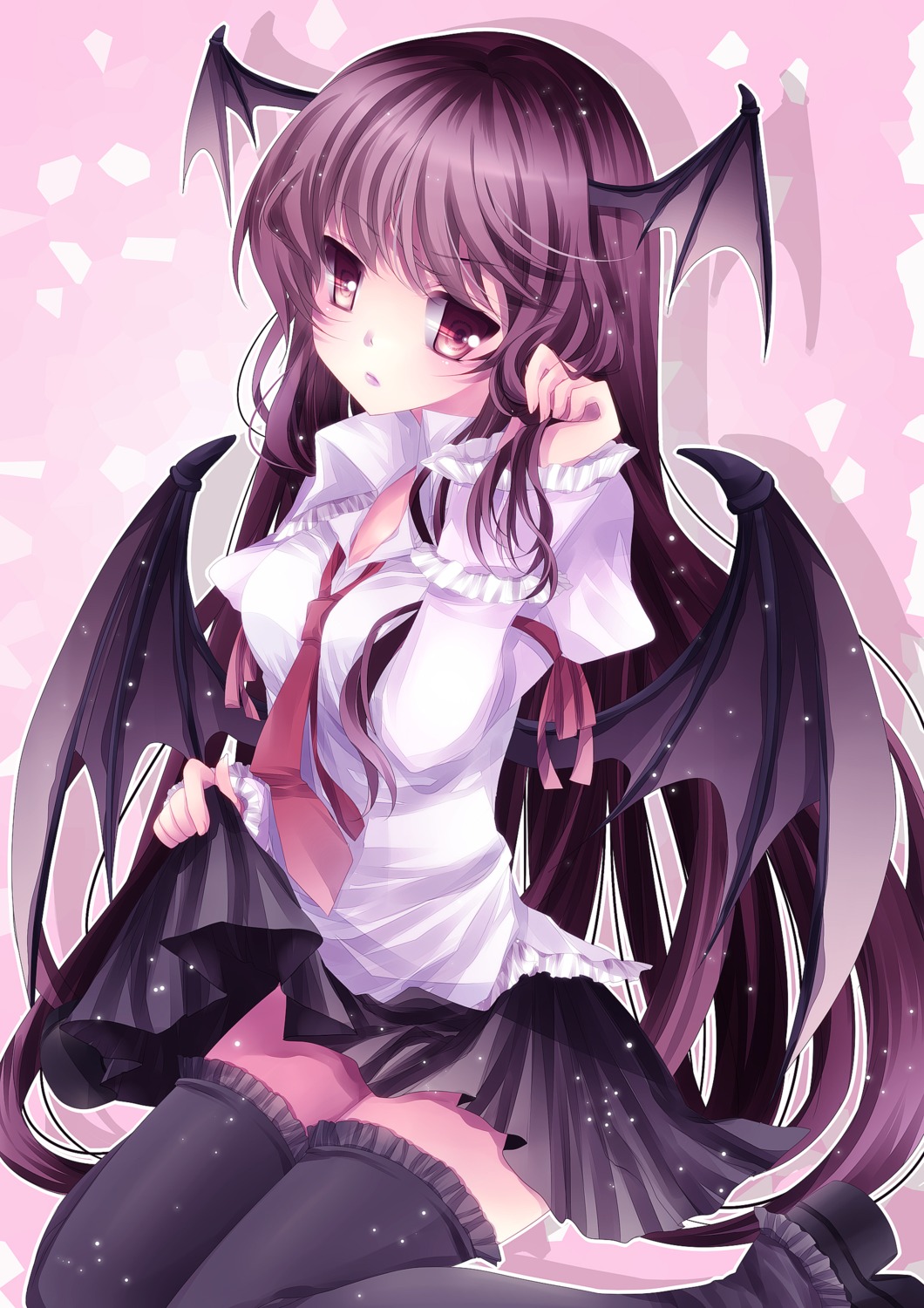 koakuma, mikazuki_sara, thighhighs, touhou, wings