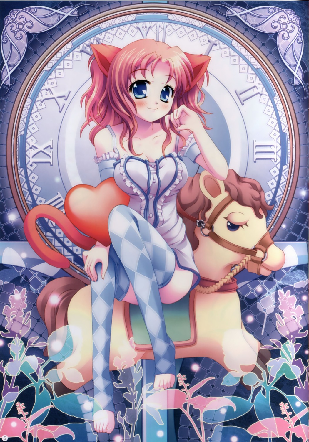 animal_ears, cleavage, evemoina, tail, thighhighs