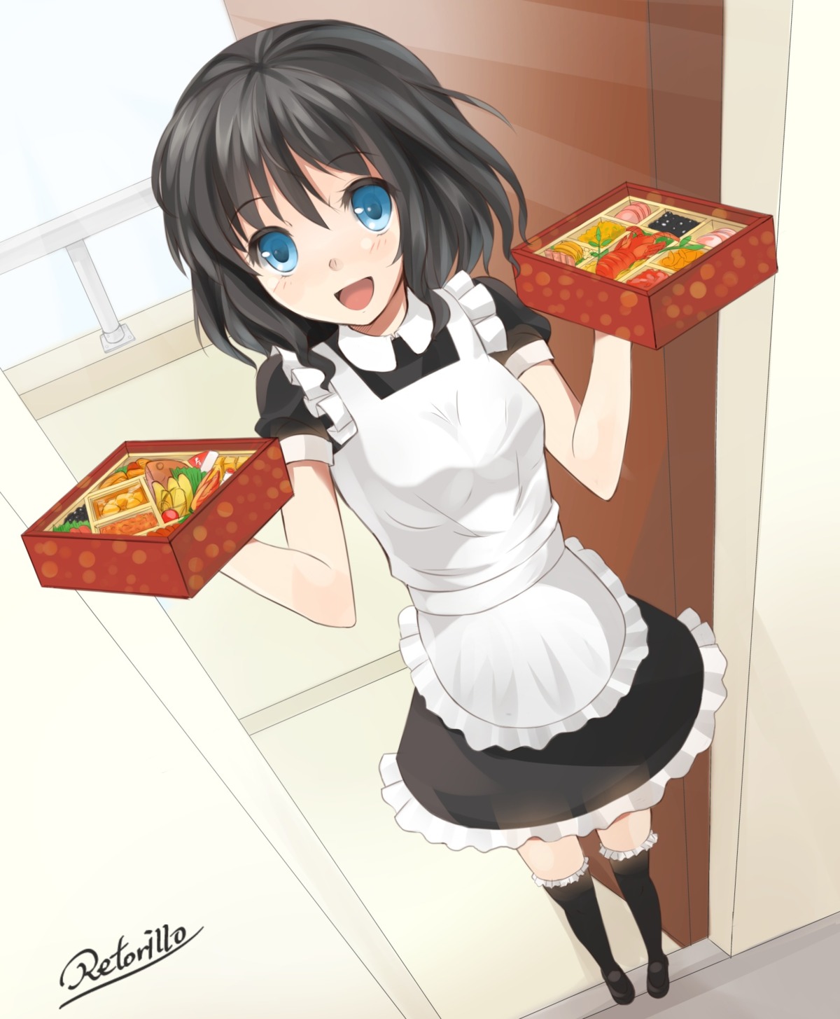 maid, retoriro, saine_(retoriro), thighhighs