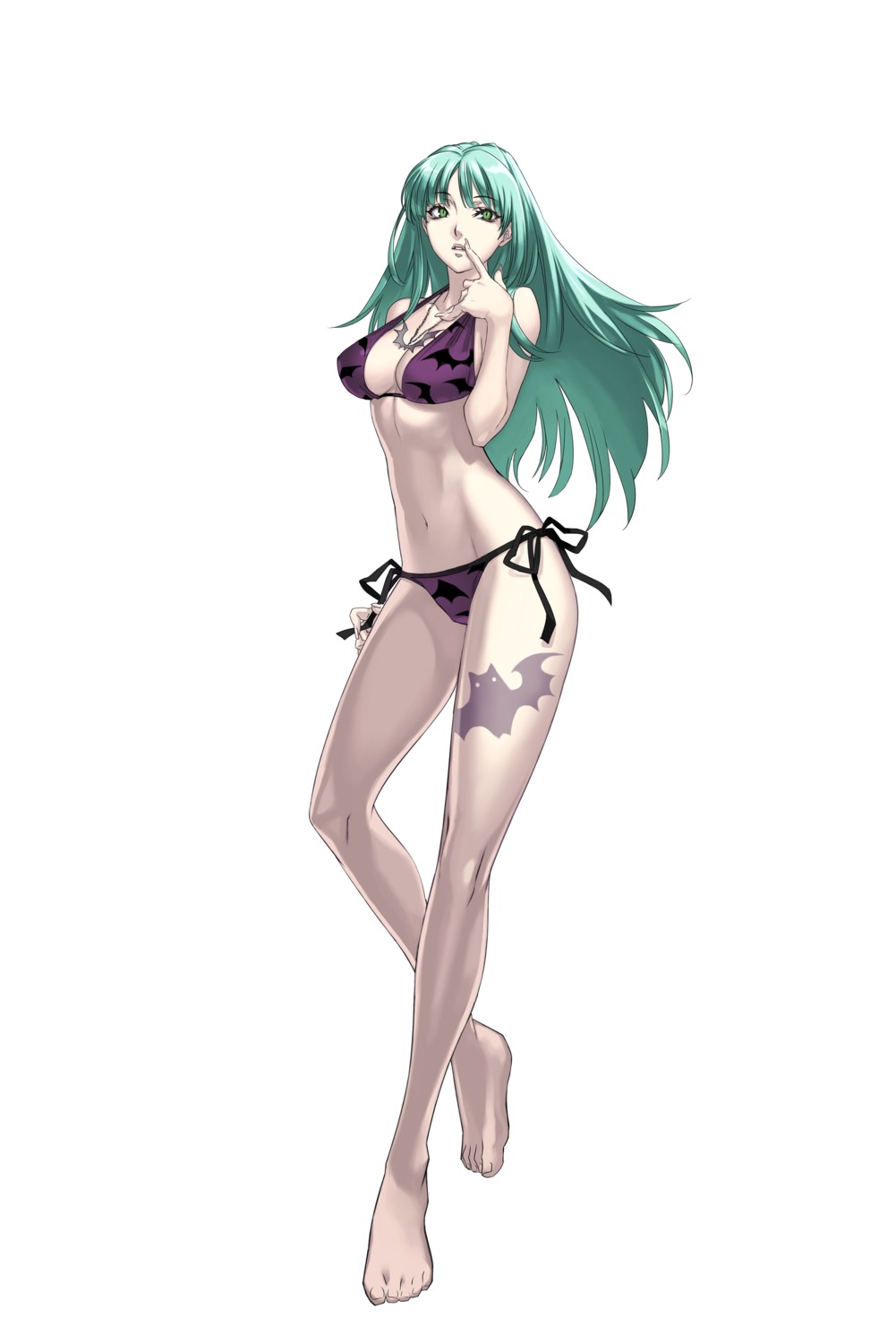 bikini, capcom, cleavage, cross_edge, dark_stalkers, morrigan_aensland, nakamura_tatsunori, swimsuits