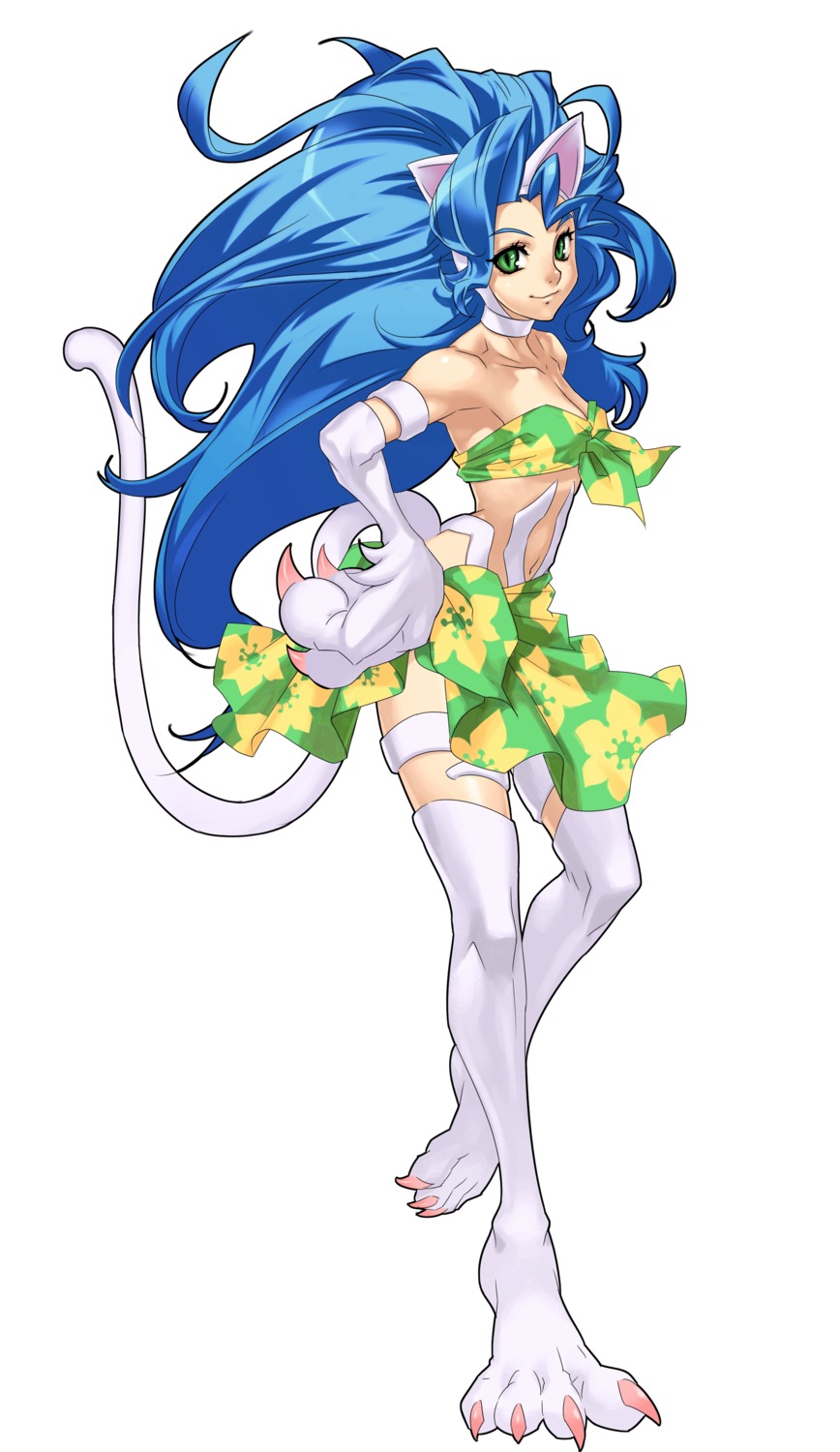 animal_ears, capcom, cleavage, cross_edge, dark_stalkers, felicia, nakamura_tatsunori, nekomimi