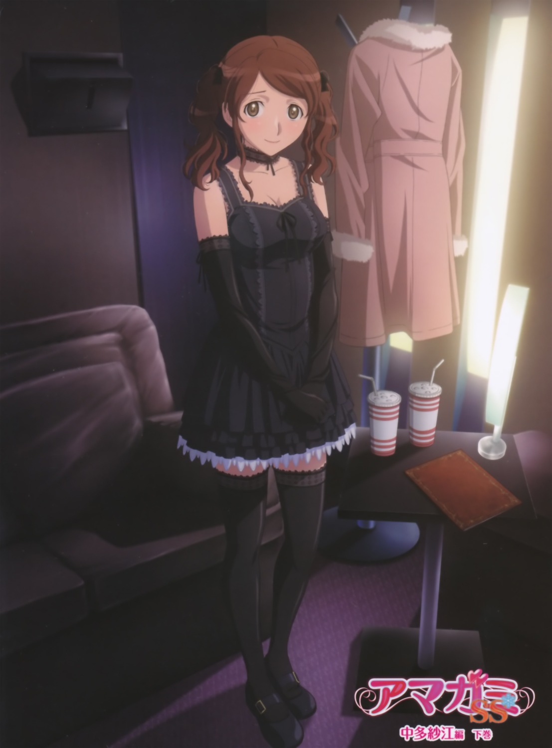 amagami, dress, gothic_lolita, lolita_fashion, nakata_sae, overfiltered, thighhighs