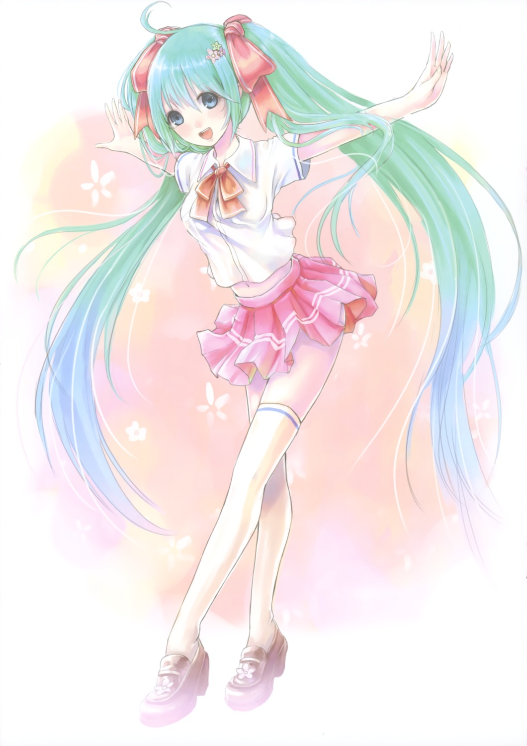 boku_to_kimi_to_kakuusekai_to, hatsune_miku, kazuharu_kina, melt_(vocaloid), seifuku, thighhighs, vocaloid