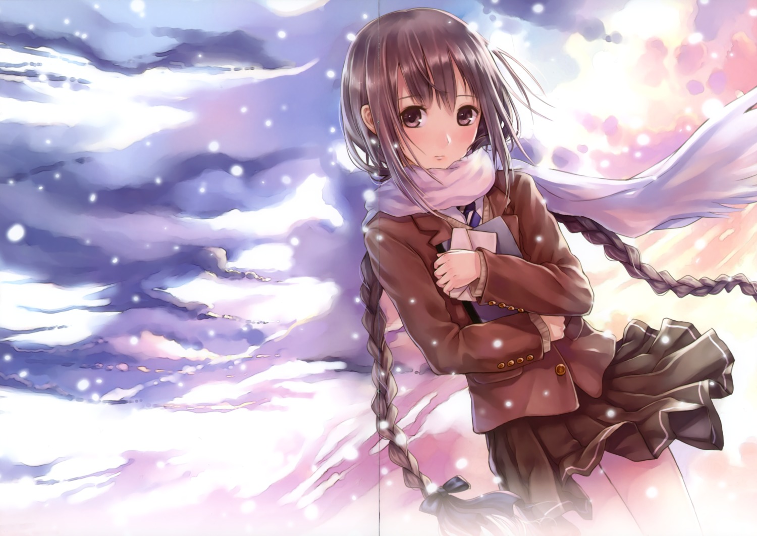 amano_tooko, boku_to_kimi_to_kakuusekai_to, bungaku_shoujo, crease, kazuharu_kina, seifuku, sweater