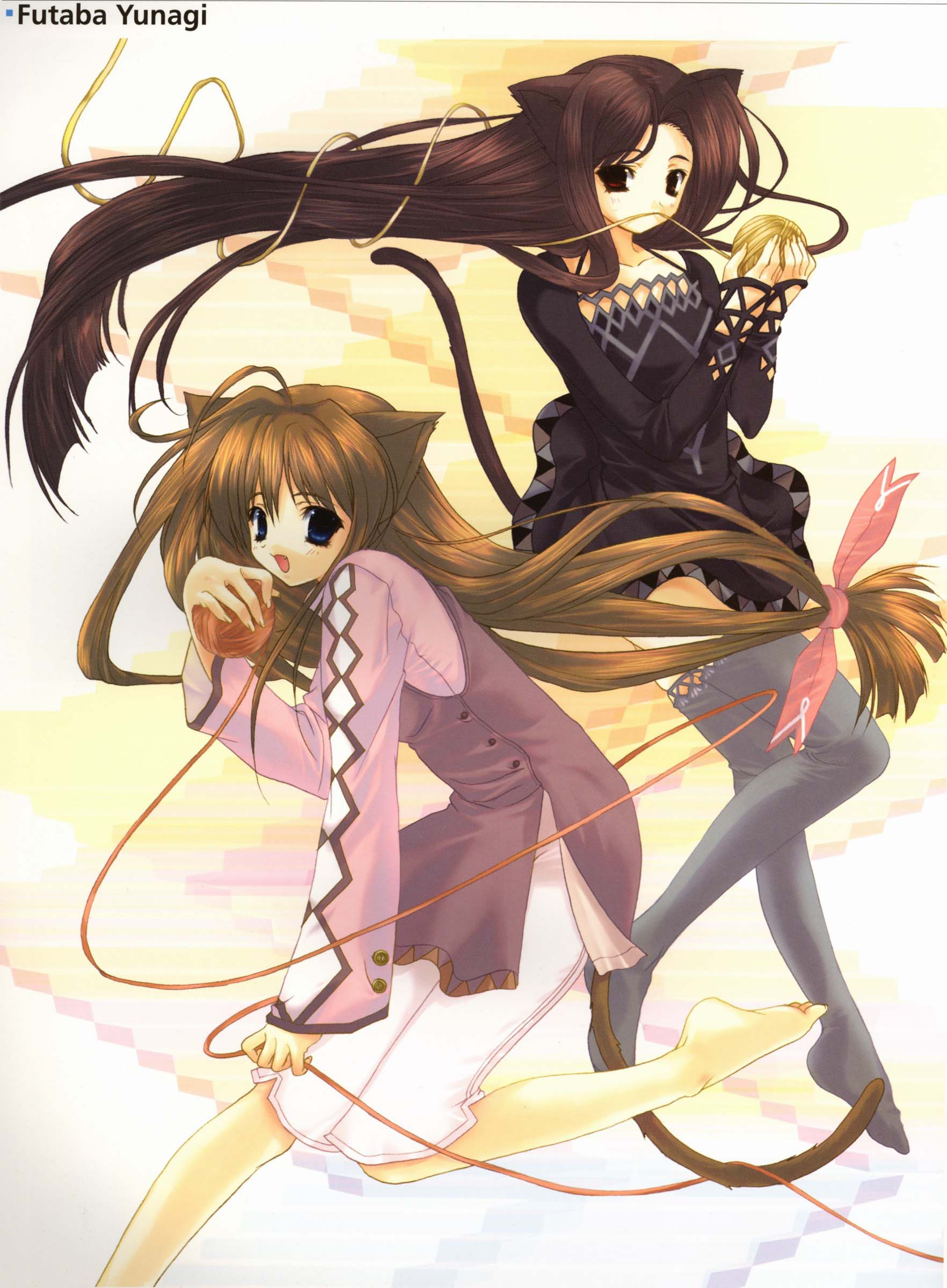animal_ears, nekomimi, tail, thighhighs, yuunagi_futaba