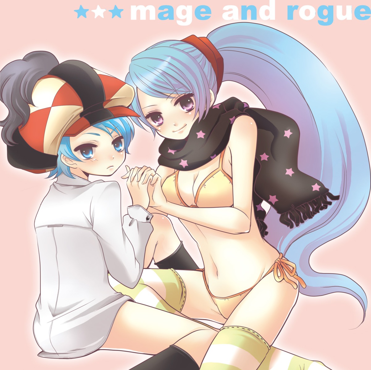 7th_dragon, bikini, hoshino, mage_(7th_dragon), rogue_(7th_dragon), swimsuits, thighhighs